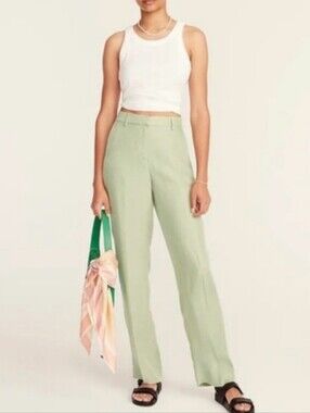 J. Crew Drapey Cupro Blend Wide Leg Trousers Light Airy Pants Office Summer 4